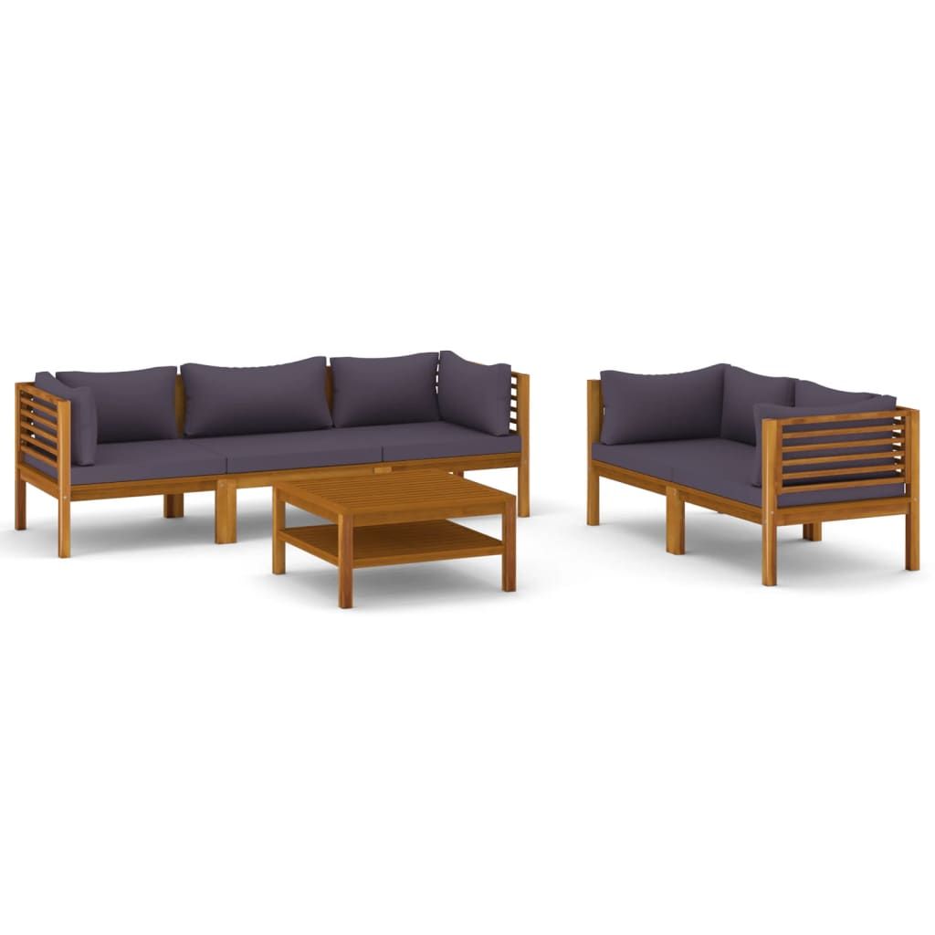 VidaXL Garden Lounge Set 6 Pcs, with Cushion Solid Acacia Wood