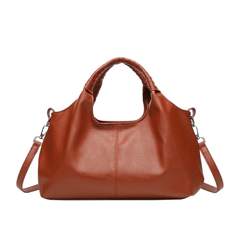 Ležérní taška s velkou kapacitou Jednoduchá měkká kožená crossbody kabelka přes rameno