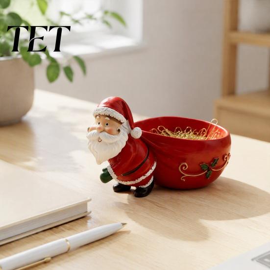 Holiday Party Serving Bowl Santa Claus Candy Bowl, Resin Christmas Desktop Organizer, Decorative Fruit Dish, Gift for Family Creative Storage Tabletop