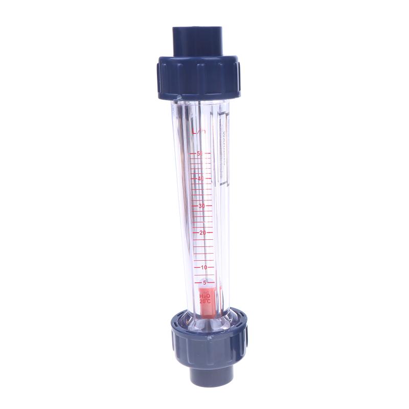 DN15 Short Plastic Flow Meter PVC Rotameter 20mm Bore with Guide Rod, 1/2" NPT Threads for Chemical/Liquid