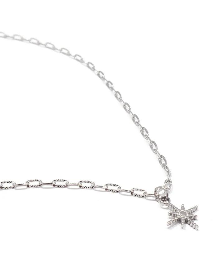 Sparkle Star Surgical Chain Necklace (PLT-NL-087_SV)