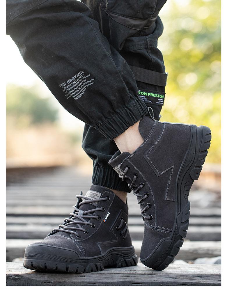 Work Safety Shoes Men Steel Toe Shoes Puncture-Proof Work Sneakers Anti-smash Indestructible Shoes Safety Boots