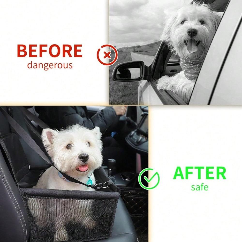 Dog Car Seat, Travel Pe-Style Dog Booster Seat, Breathable Dog Car Seat, with Adjustable Seat Belt Design