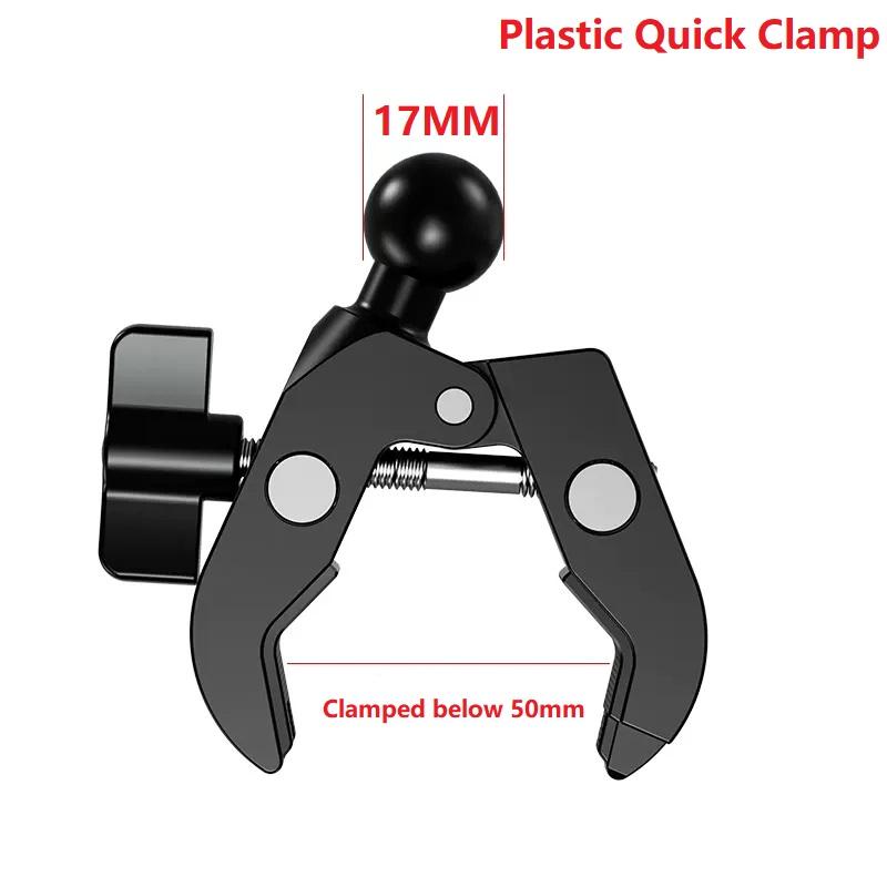 17MM 25MM Aluminum Alloy 1 Ball Handlebar Clamp Mount Base Mount 1 Ball for Double Socket Arm Bike Motorcycle Phone Holder Plastic 17mm Ball