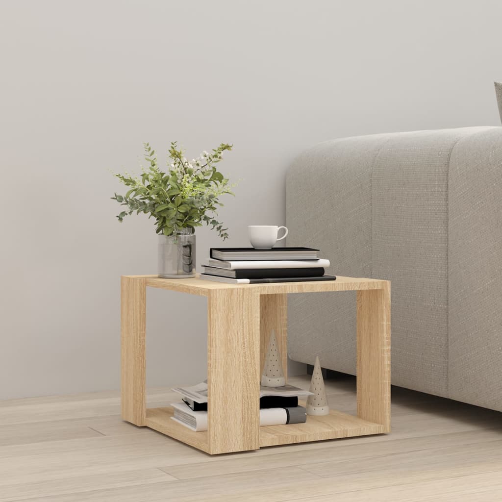 Coffee Table, Sonoma Oak, 40X40X30 Cm, Wood-Based Material