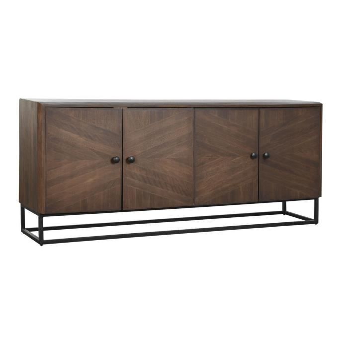 Buffet bas - Alpin - Bois Jamun - 4 portes - 177x38x75 cm - Brun foncé