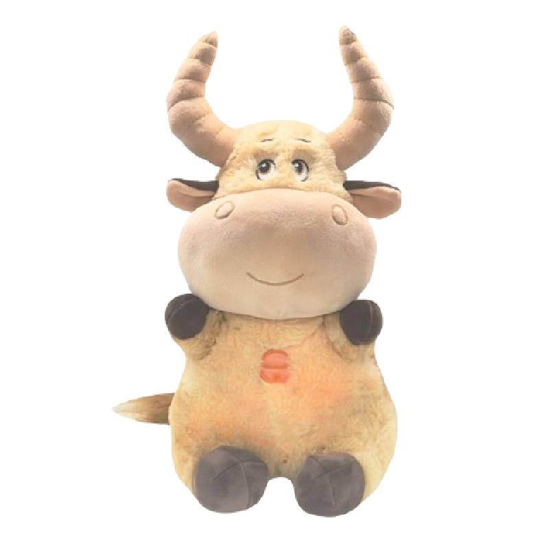 Anxiety Relief Plush Toy Cow Christmas Deer Bear Breathing Musical Soothing Doll