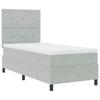 Box Spring Bed with Mattress Light Gray 80 x 200 cm Velvet