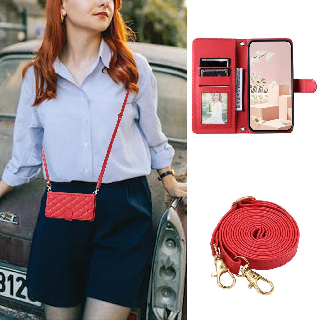 Plaid Flip Leather Crossbody Case with Card Slot & Lanyard for Google Pixel 8 Pro/8A