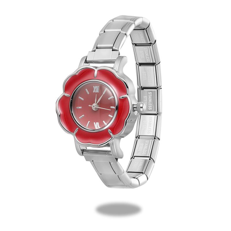 

New Vintage High Quality Flower Shape Stainless Steel Watch Bracelet Women s 9MM DIY Italian Charm Bangle Jewelry Gift