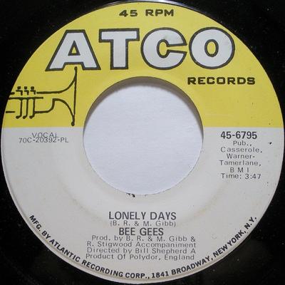 7inch Record BEE GEES - Lonely Days 456795 ATCO Records 1970 US Rock Used