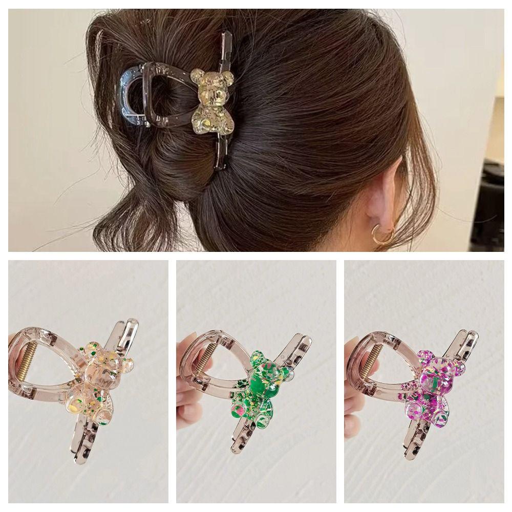 

Медвежьи когти прозрачные заколки для волос в держателях конского хвоста женщины