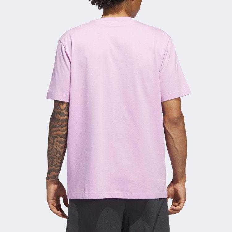 Adidas Ice Cream Hoops Cartoon Logo Short Sleeve T-Shirt Men Tops Pink IN7443