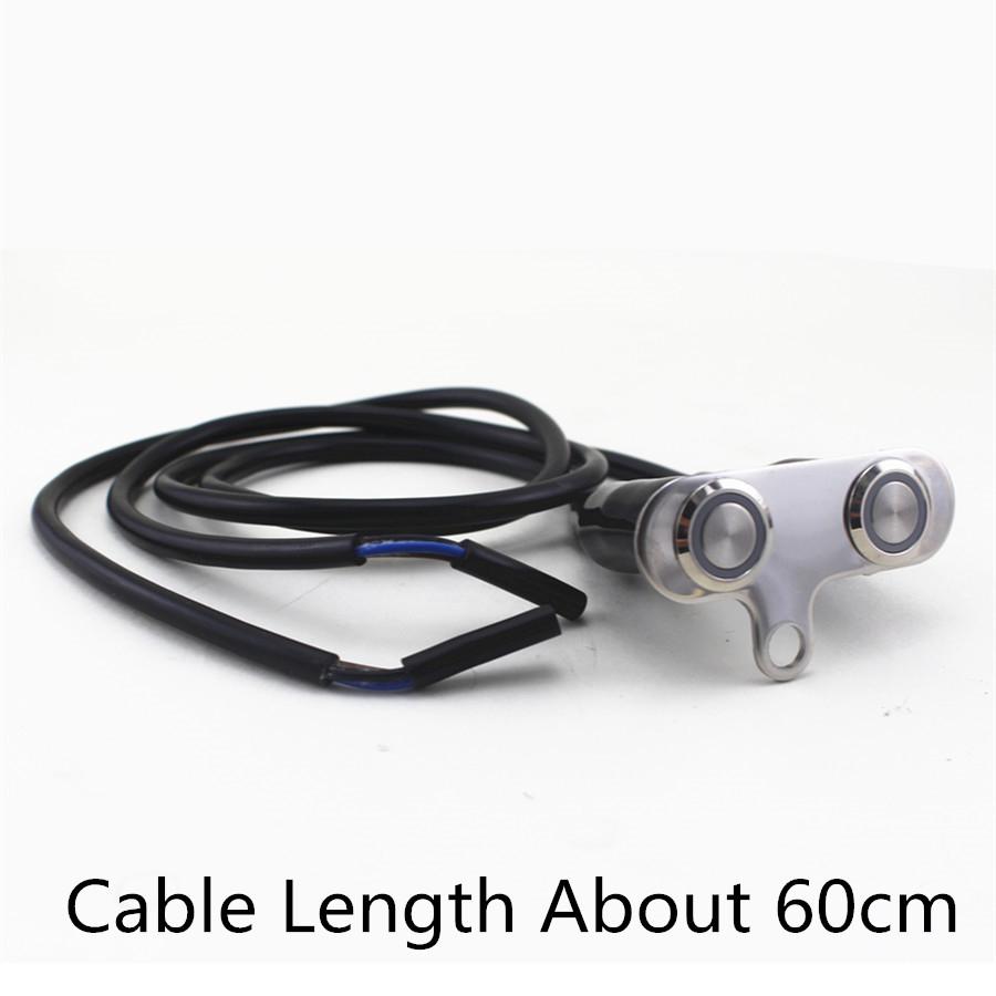 CNC Double Button Motorcycle Push Switch Green LED Momentary Engine Start Kill