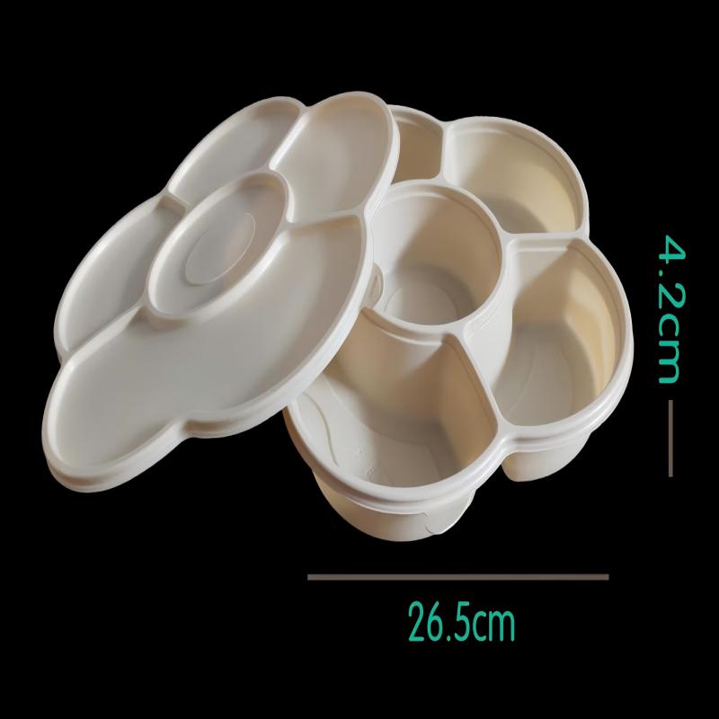Degradable Corn Starch Round 5-Compartment Takeaway Bowls with Lids