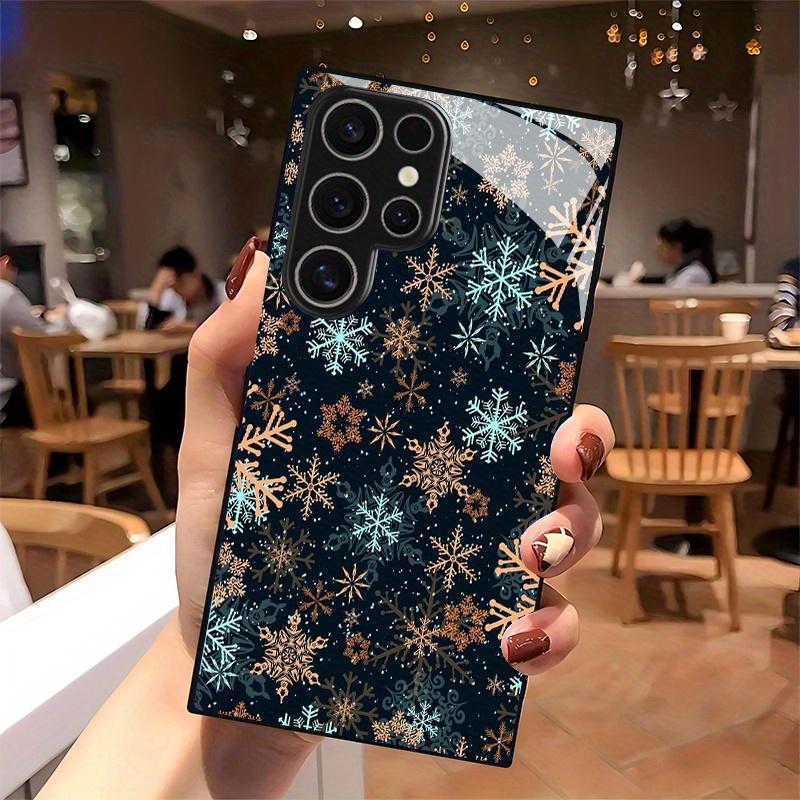 

Чехол для телефона Стеклянный ТПУ Чехол для телефона для Samsung Galaxy S26 S25 S24 S23 S22 S21 FE, Ultra, Plus Ударопрочный Снежный пейзаж ночью For Galaxy S26