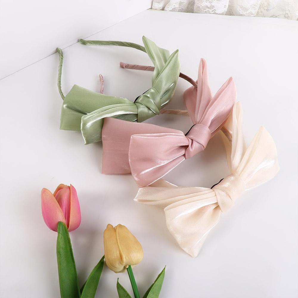Hair Accessories Headwear Bright Silk Hairband Women Headband Korean Style Hairband Bow Hair Hoop