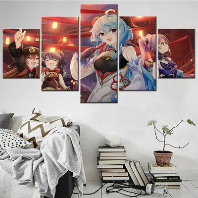 Plakát Genshin Impact Klee Venti Anime Figurková hra Obraz Kawaii Pokojová výzdoba Modulární Domácí Dekorace Příslušenství Dětské Nástěnné Umění