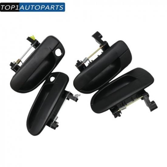 Set of 4 Black Rear Outside Exterior Door Handle Fits For Hyundai Accent 2000-06
