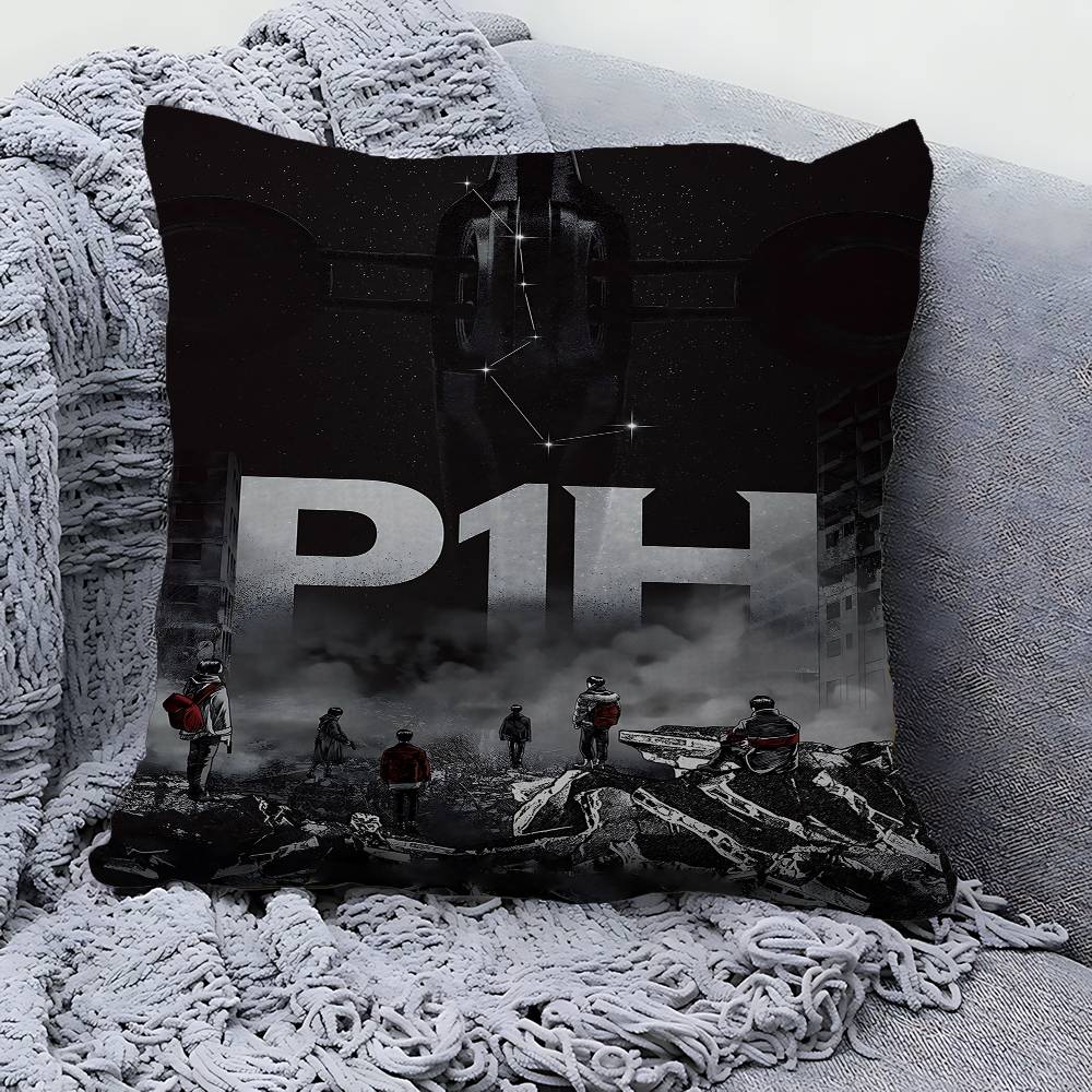 

P-P1Harmony KPOP Pillow Covers Cartoon Sofa Decorative Home Double-sided Printing Short Plush Cute Cushion Cover 30cmx30cm