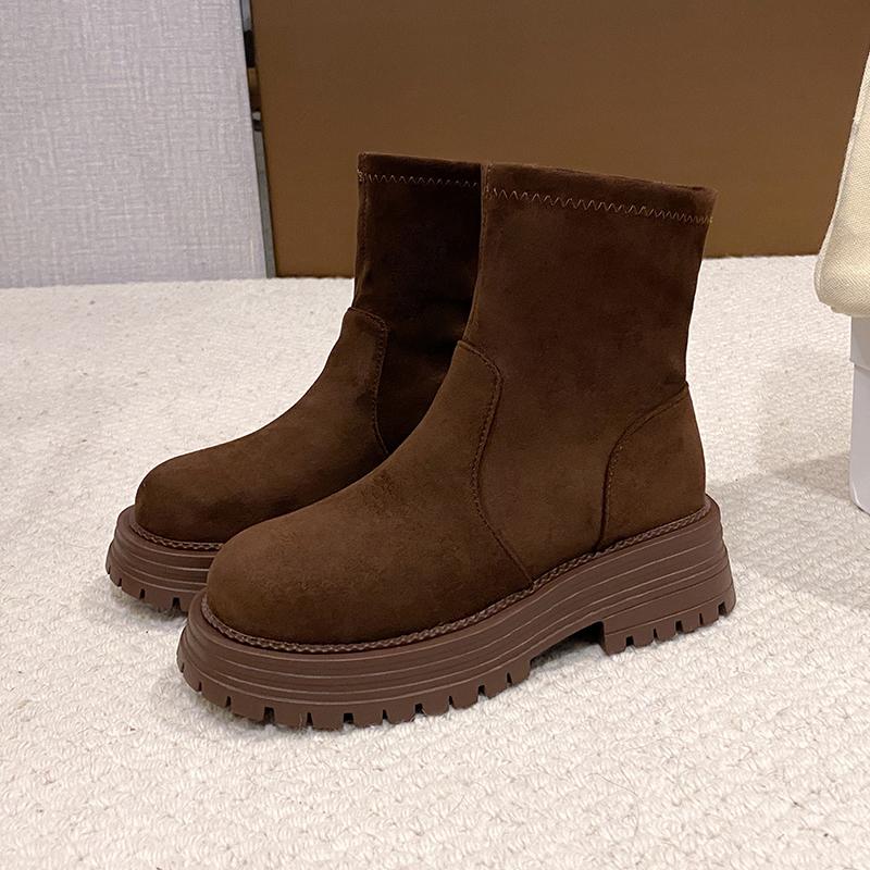 

Винтажные женские ботильоны на платформе, модные осенне-зимние, слипоны, короткие ботильоны, De Mujer 35