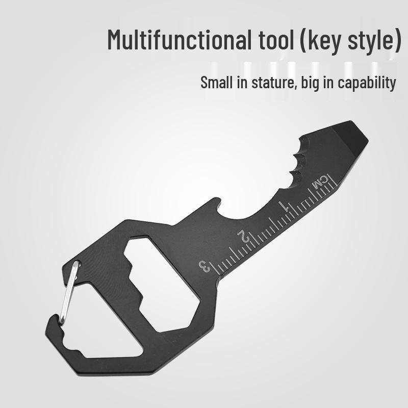Multifunctional Card Tool Keychain: Bottle Opener, Hex Key, Mini Screwdriver, Pendant.