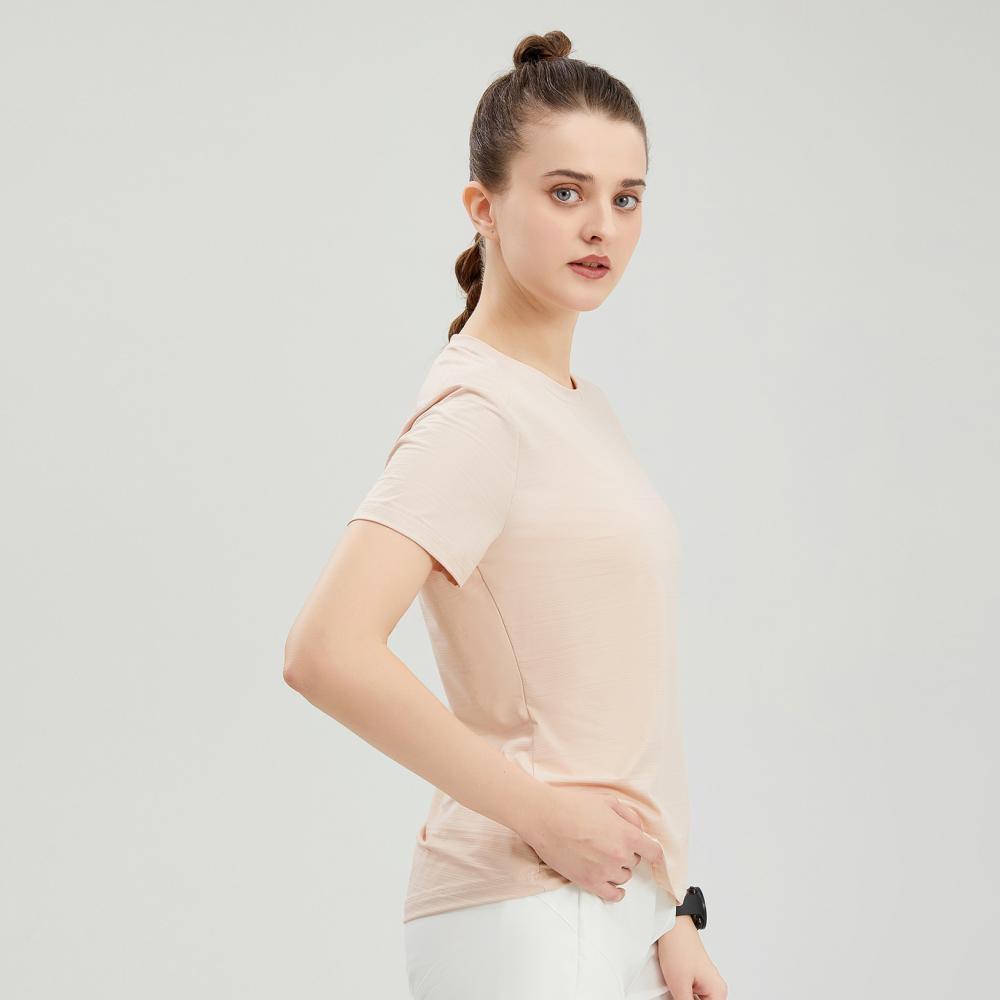 Women's Lightweight Quick-Dry Casual Sports T-shirt - Round Neck, Breathable, Comfortable, Short Sleeve, Customizable.