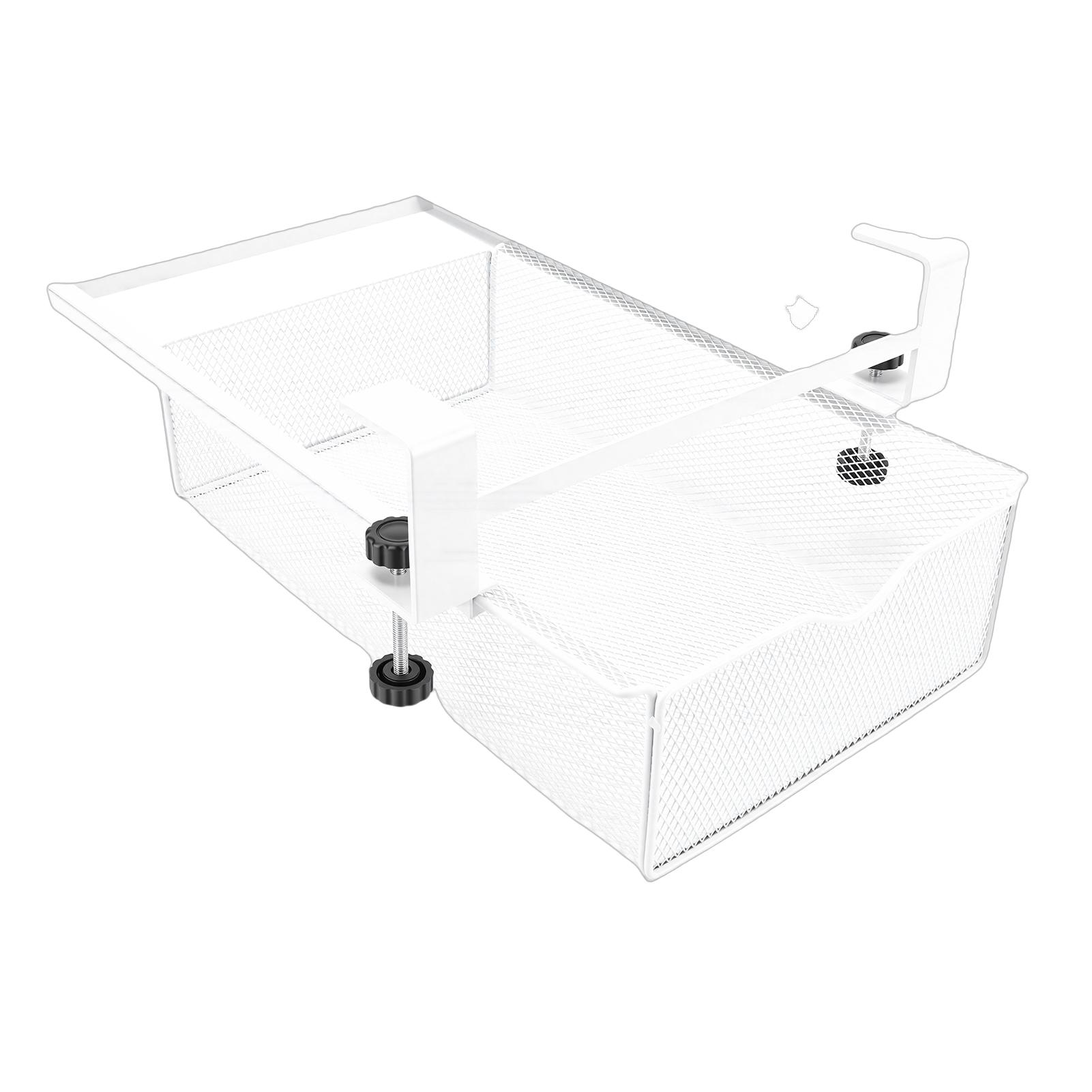 

Under Desk Drawer Slide Out No Drill Metal Under Table Storage Shelf Tray Basket Organizer for Home Workplace Cabinet