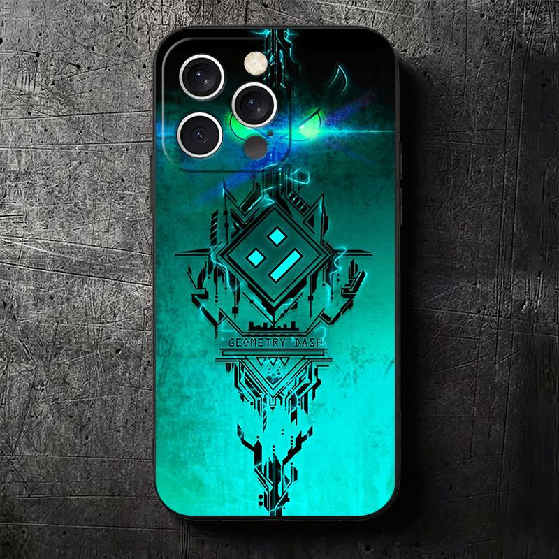 Geometry Dash Game Soft Phone Case for iPhone 16 16E 17 Air 15 Pro Max 14 Plus 13 Mini 11 12 7 Black Cover Back Shell
