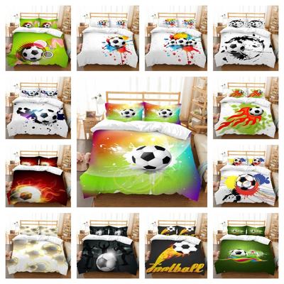 Set de lenjerie de pat Husă Cuvertură de pat modernă Set cuvertură de pat Imprimare fotbal 3D Acasă Dormitor Copii calde Față de pernă Microfibră