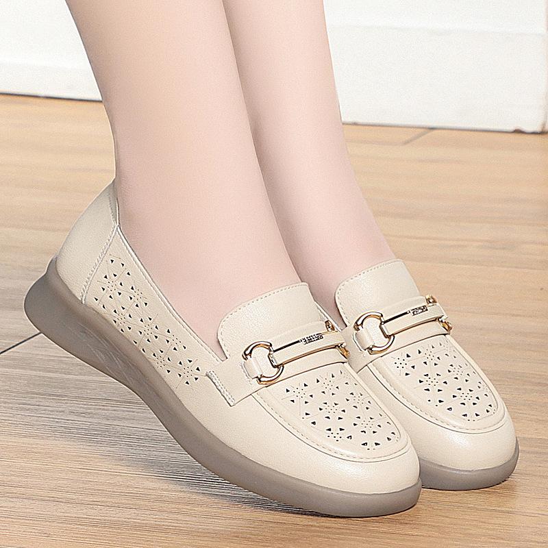 

Comfortable Tiring For Middle-Aged And Elderly People In Summer Single Shoes Soft Sole Non-Slip Hollow Breathable Versatile 36