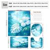 4Pcs Tropical Hibiscus Shower Curtain Set with Non-Slip Bath Mat, Toilet Lid Cover, Contour Rug & 12 Hooks, Bathroom Decor