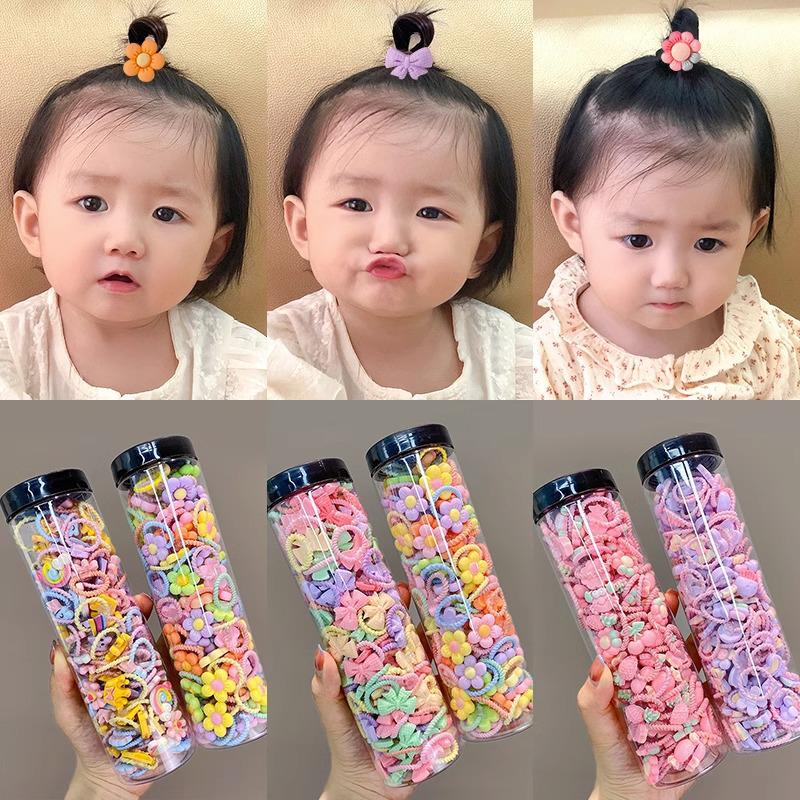 Non-Damaging High Elasticity Toddler Hair Ties - Small Size Rubber Bands for Girls