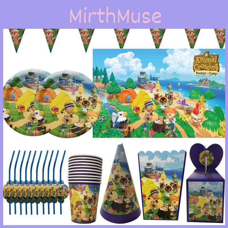 Entzückende Animal Crossing Partyartikel für Kinder Verbessern Sie die Geburtstagsatmosphäre mit Tellern und Tischdecke
