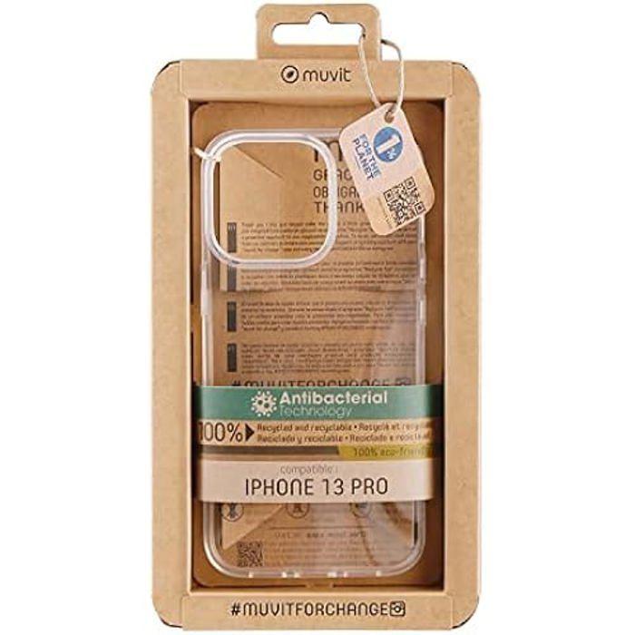 

Case for iPhone 13 Pro - MUVIT FOR CHANGE - Antibacterial - Recycletek - Transparent - Rigid прозорий