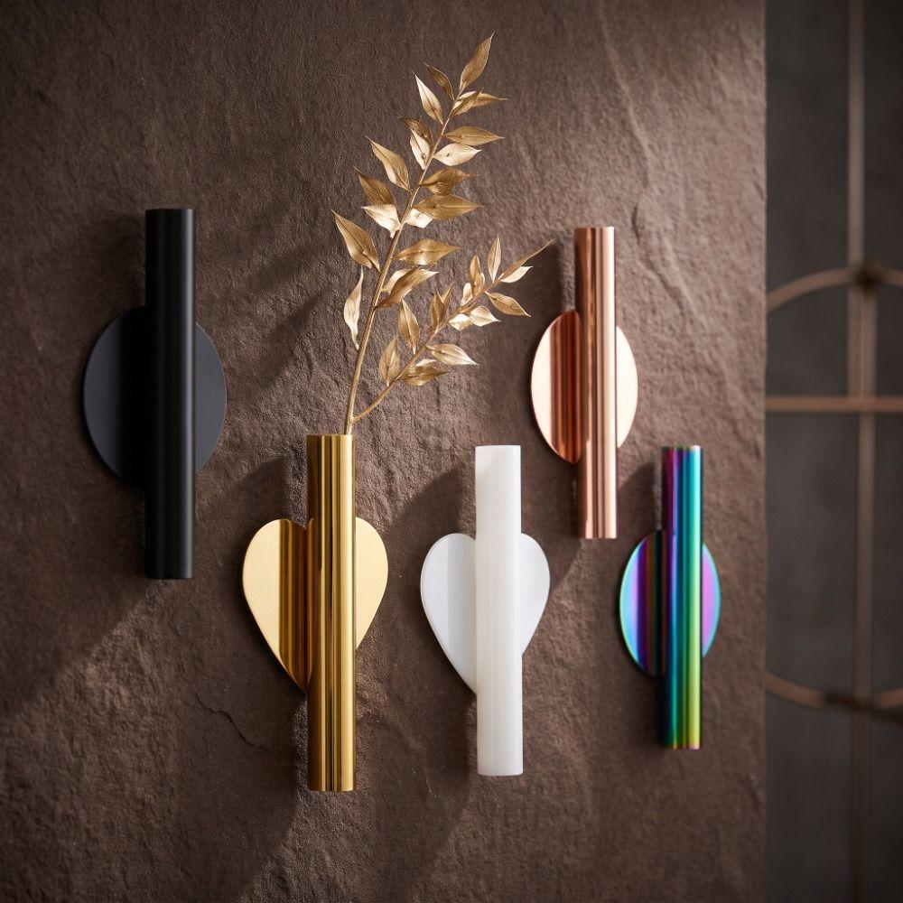 Self Adhesive Wall Mounted Vase DIY Hanging Vase Floral Bouquets Holder Flower Holder Home Decor