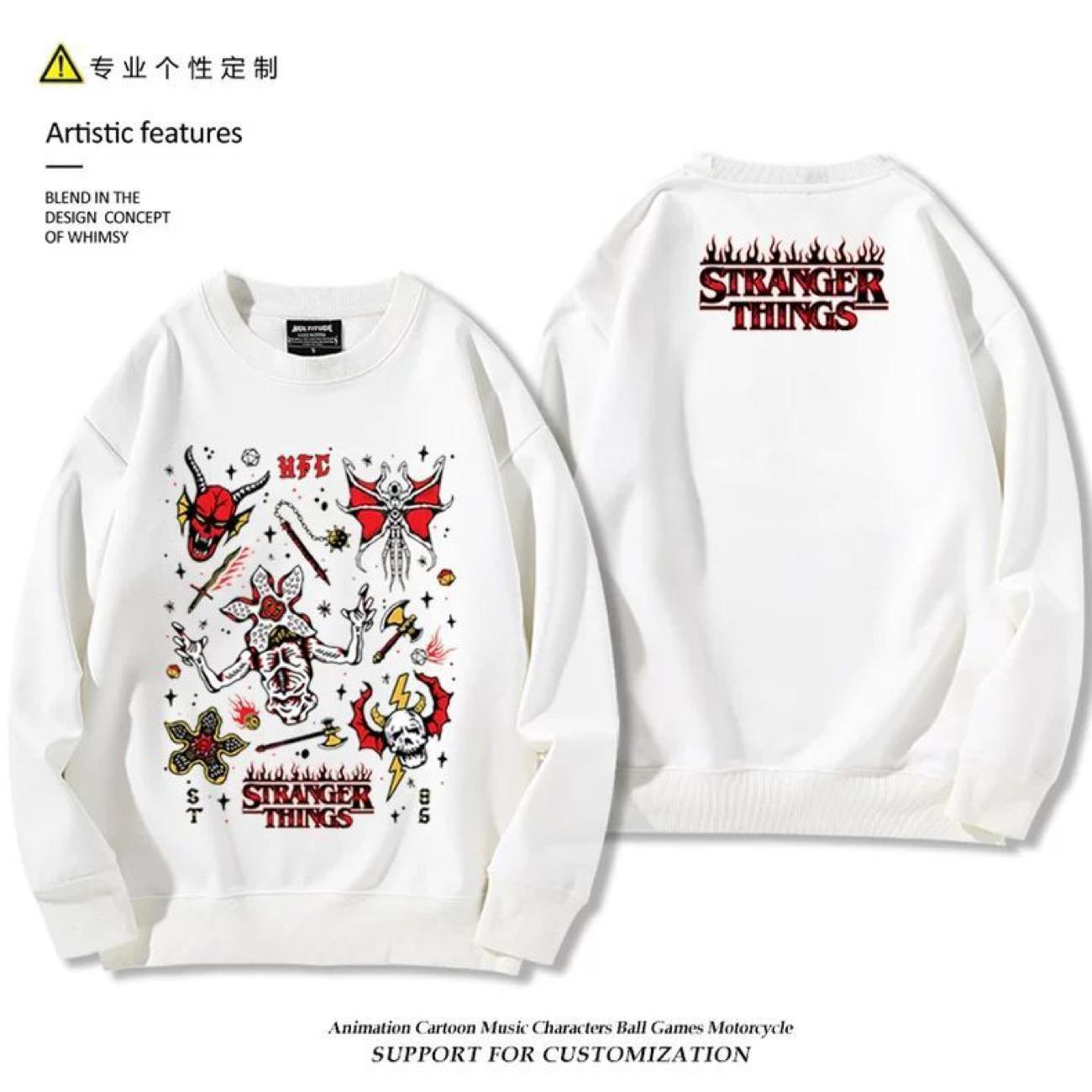 

Світшот Stranger Things Пальто Мода осінній одяг white7-XL білий