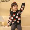 BITCED Autumn/Winter Christmas Collection Older Child's Knitted Sweater with Santa Claus Design Children's Pullover Christmas Jumper