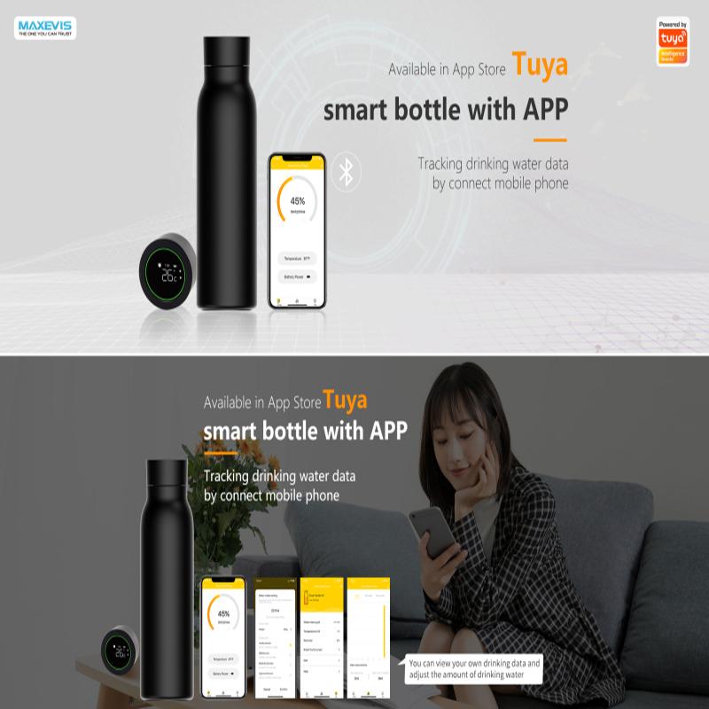 Smart Heat Cup LCD Temperature Display Water Consu APP Gadgets Motion Record Bottle Work With Smart Life/Tuya