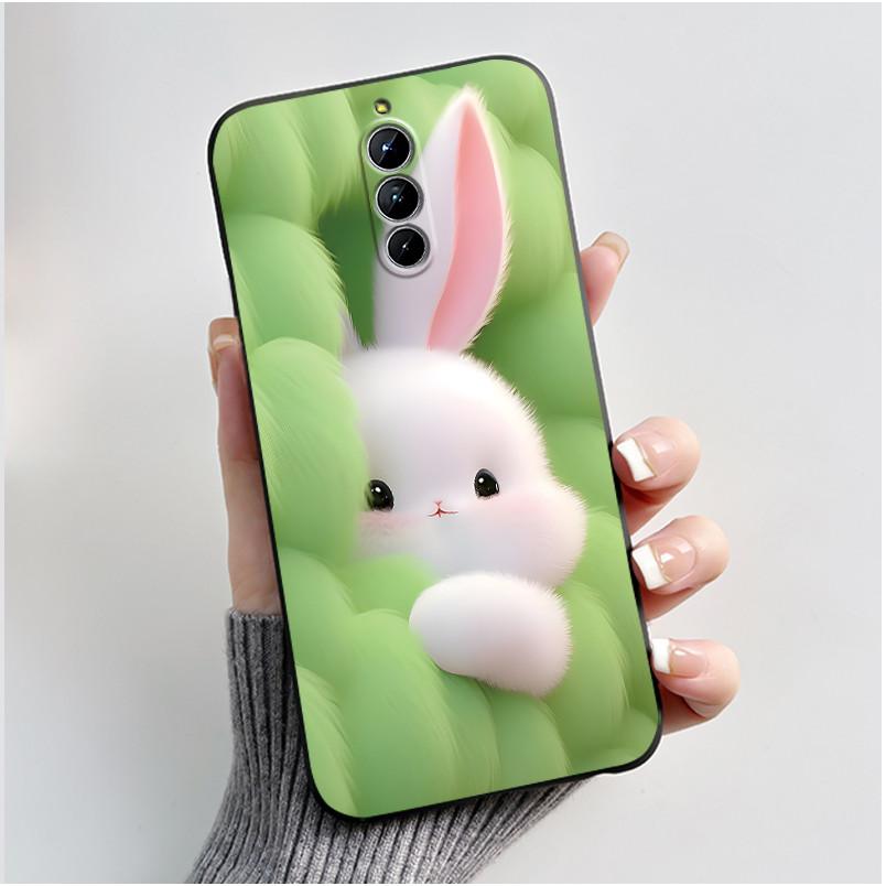 Cute Little Panda Pattern For ZTE Nubia RedMagic 8S Pro 5G / 8S Pro+ 5G Case Shockproof Soft Black Cartoons Painted Casing