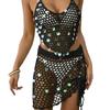 Beach Suit for Women's Vacation Beach Set, Pure Hand-hooked Sequined Bikini Two-piece Beach Smock