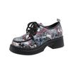 Small Leather Shoes Women's Autumn and Winter New Printed Platform Versatile Women's Single Shoes