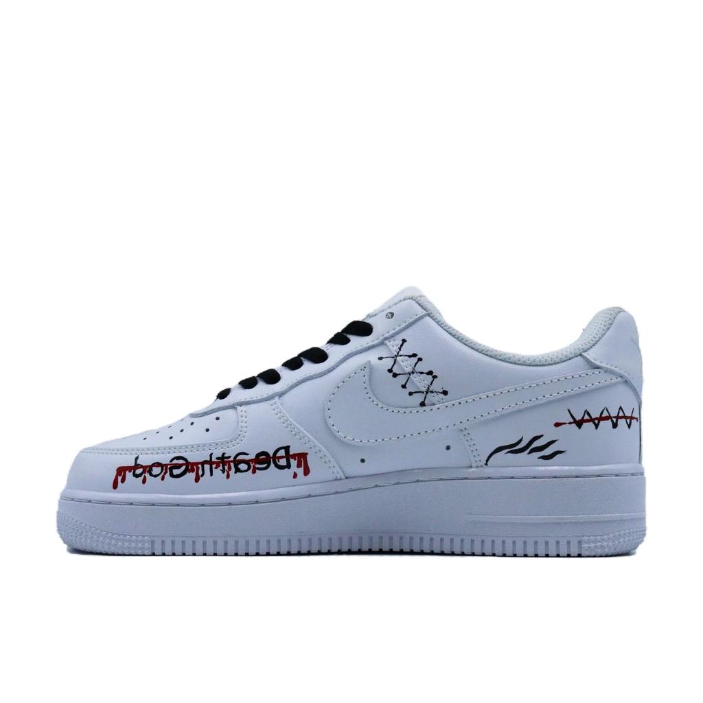 Nike Air Force 1 Bleach Keert Terug Slijtvast En Lichtgewicht Lage top Skateboard Schoenen Unisex Wit CW2288-111(Team779-)