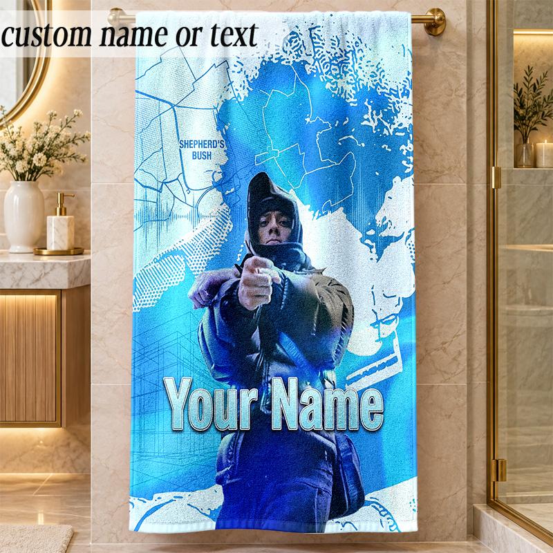 Beach TowelCentral Cee Custom Name Text Personalized Soft Towel for Beach Pool Indoor Home Decor Gift