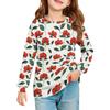 Girls' Long Sleeve Blouse - Round Neck Soft Waist Tunic