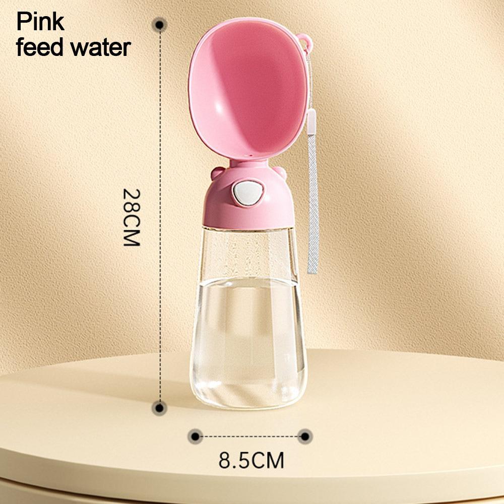 

С дозатором корма Миска для воды для собак Портативная бутылка для воды для собак Креативная чашка для воды для питомца Питомец Pink feed water