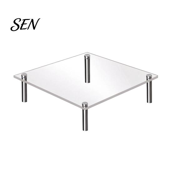 Acrylic Risers for Figurines Cake Stand, Multi-Tier Food Display Clear Cupcake Holder, Detachable Rack Adjustable Metal Support Dessert Table Birthday