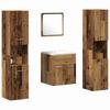 Wall Mounted Bathroom Furniture Set 4 Pcs Reclaimed Wood Effect Particleboard
