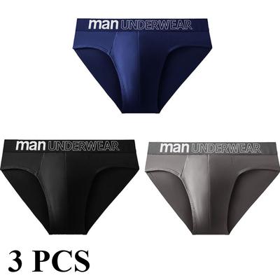 3 Piezas/Lote Calzoncillos Ropa Interior Letra Cómodos Braguitas Shorts Sexy Bóxer para Hombre Ropa Interior
