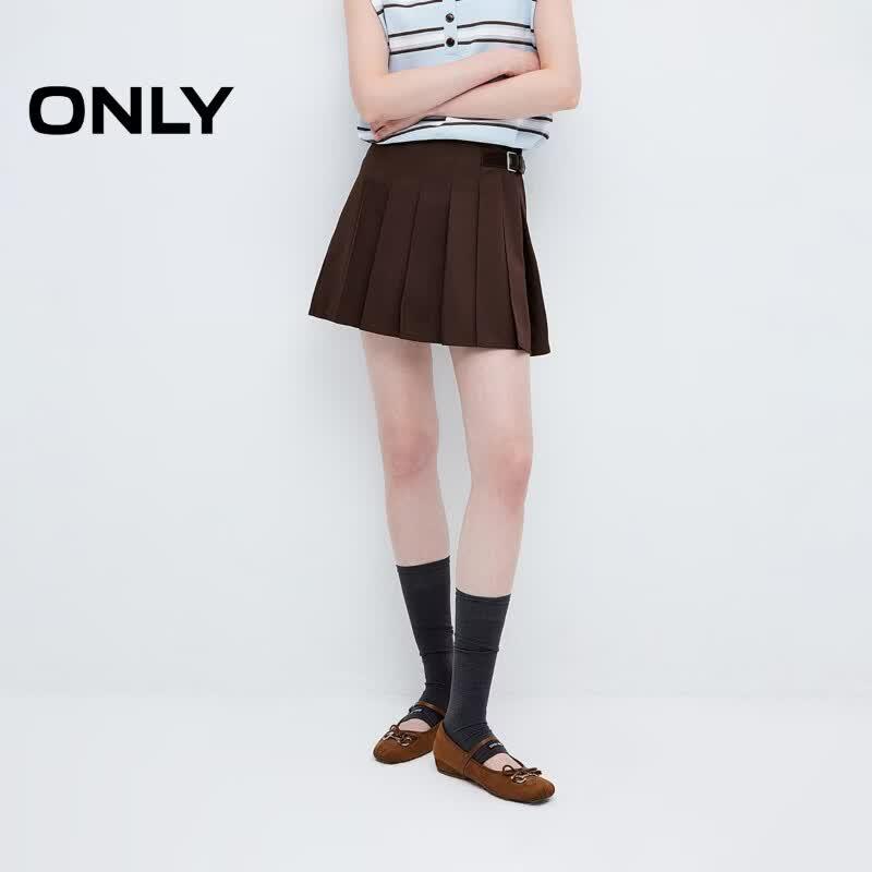 ONLY 2026 Autumn Pleated Mini Skirt with Buckle Design XL